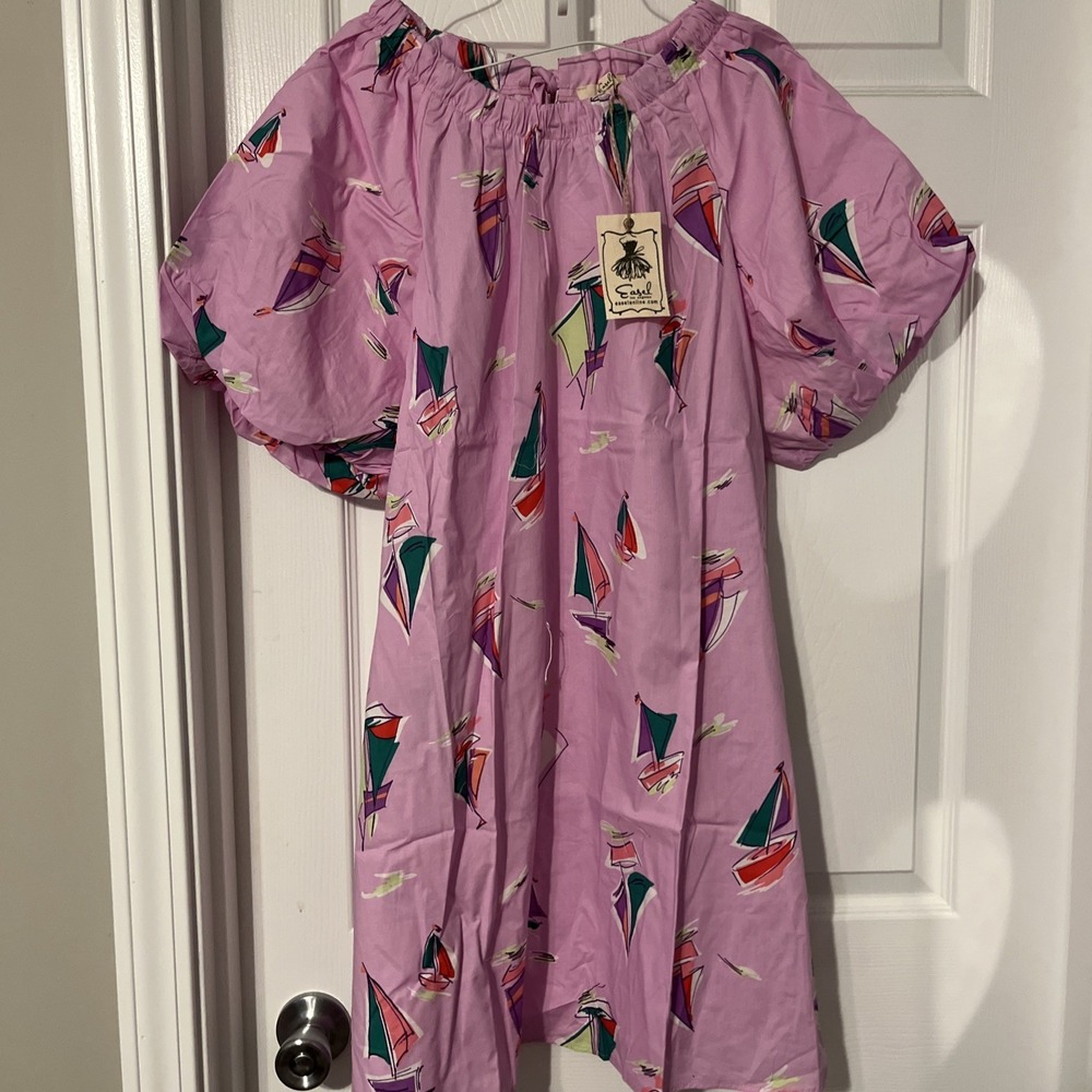 Easel Boutique Tropical Babydoll Dress Colorful Resort Vacation Indie Boho